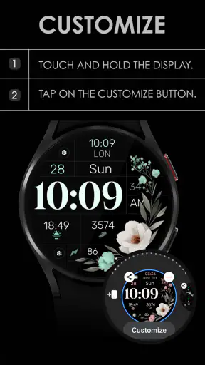 Simple Floral Watch Face screenshot