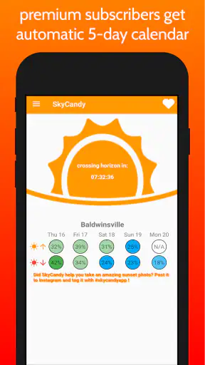 SkyCandy - Sunset Forecast App screenshot