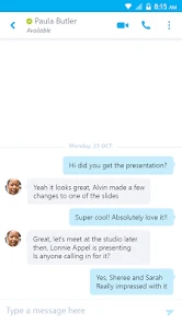 Skype for Business for Android screenshot