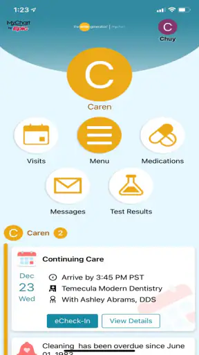 Smile Generation MyChart screenshot