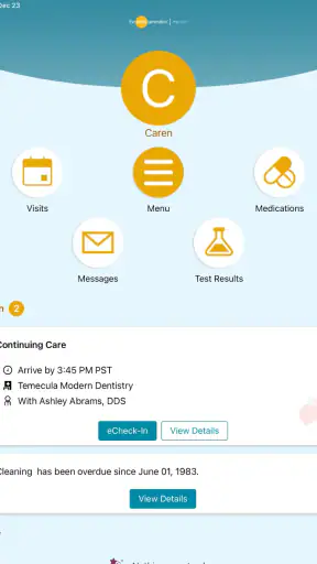 Smile Generation MyChart screenshot