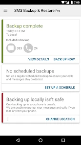 SMS Backup & Restore Pro screenshot