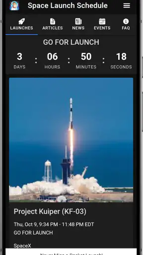 Space Launch Schedule screenshot