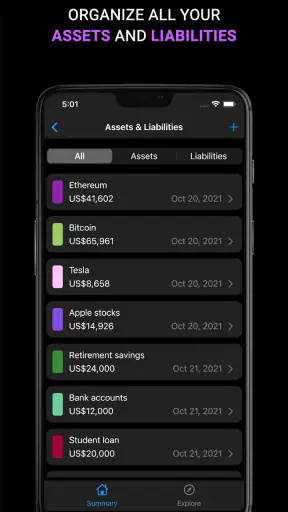 Sumio: Net Worth Tracker screenshot