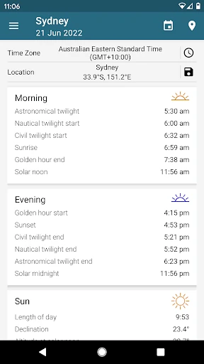 Sun Position, Sunrise/set PRO screenshot