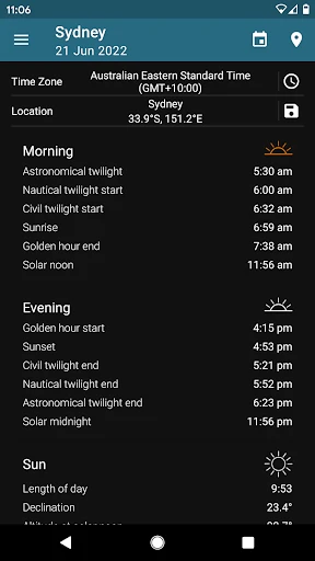 Sun Position, Sunrise/set PRO screenshot