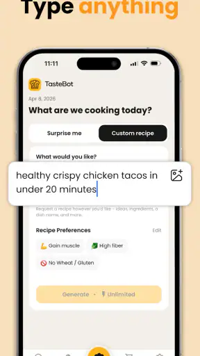 AI Recipe Generator: TasteBot screenshot