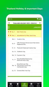 Thailand Buddhist Calendar screenshot