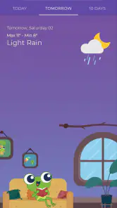 The Frog: Weather app screenshot