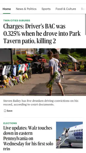 The Minnesota Star Tribune screenshot