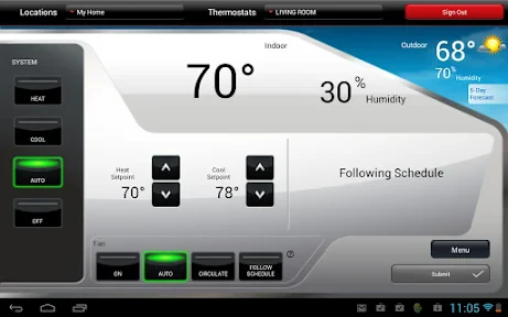 Total Connect Comfort screenshot