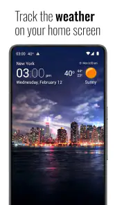 Transparent clock and weather screenshot