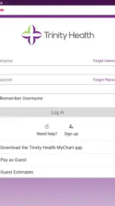 Trinity Health MyChart screenshot