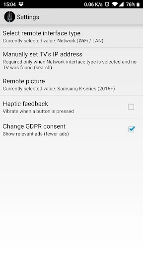 TV (Samsung) Remote Control screenshot