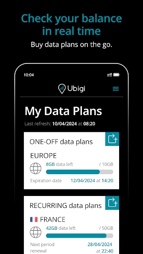 Ubigi: Travel eSIM & data plan screenshot