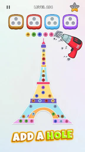 Unscrew Nuts Sort: Pin Puzzle screenshot