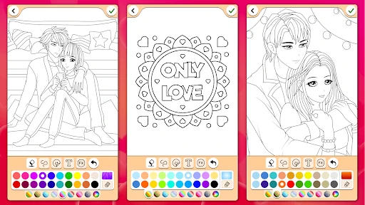 Valentines love coloring book screenshot