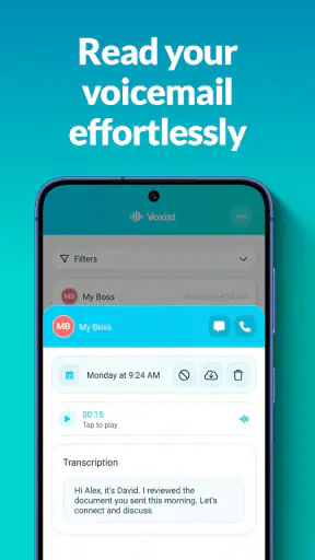 Voxist: read your voicemail screenshot