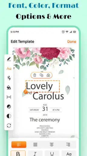 Wedding Invitation Maker App screenshot