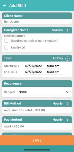 WellSky Personal Care screenshot