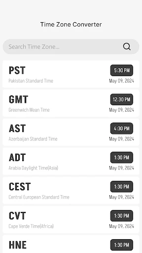 World Clock – World time clock screenshot