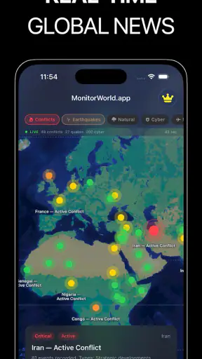 World Monitor App screenshot