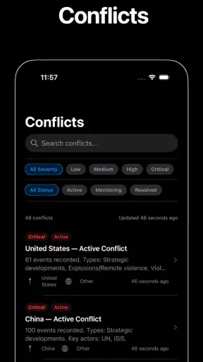 World Monitor App screenshot