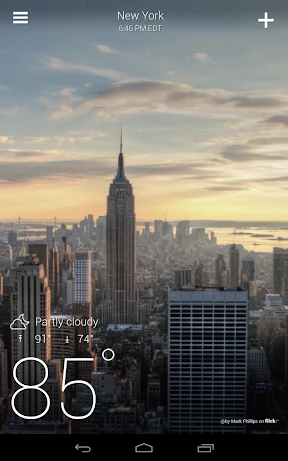 Yahoo Weather screenshot