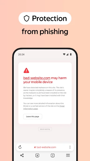 Yandex Browser with Protect screenshot