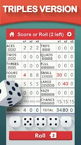 Yazy the yatzy dice game screenshot