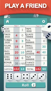 Yazy the yatzy dice game screenshot