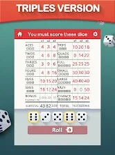 Yazy the yatzy dice game screenshot