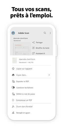 Adobe Scan : scanner PDF, OCR screenshot