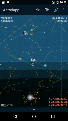 Astrolapp carte du ciel étoilé screenshot