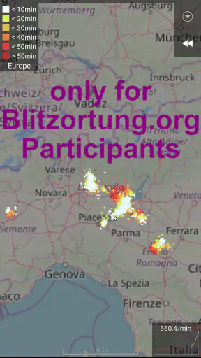 Blitzortung Lightning Monitor screenshot