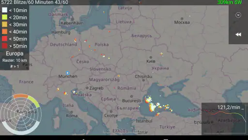 Blitzortung Lightning Monitor screenshot