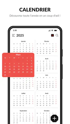 Calendrier screenshot