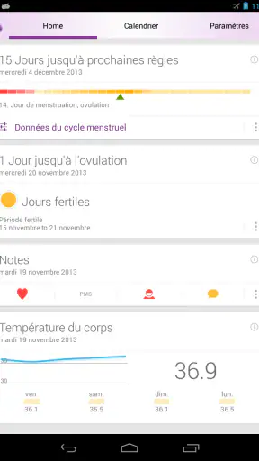 Calendrier des règles Lilly screenshot