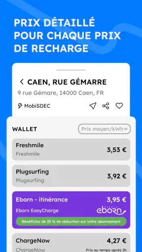 Chargeprice : bornes et prix screenshot