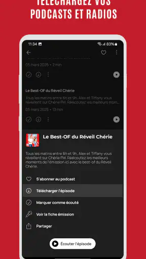 Chérie FM : Radios & Podcasts screenshot