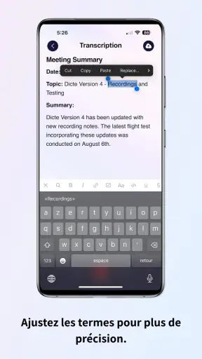 Dicte: Assistant IA réunions screenshot