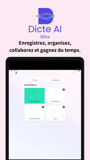 Dicte: Assistant IA réunions screenshot