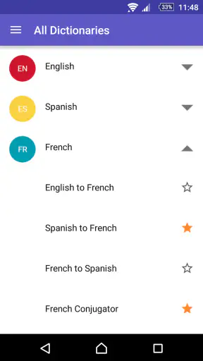 Dictionnaire Anglais-F WordRef screenshot