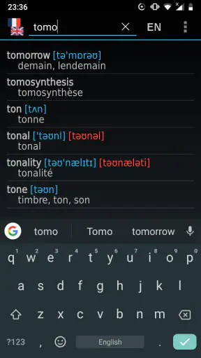 Dictionnaire Anglais-Français screenshot