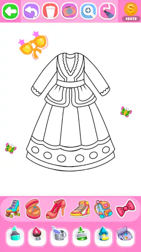 Dress Coloring Game Glitter screenshot