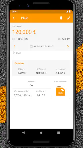 Drivvo - Gestion des véhicules screenshot