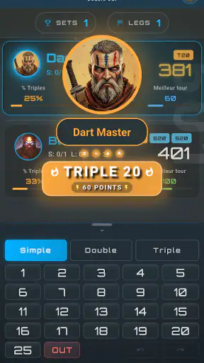 Easy Darts Scorer: Scoreboard screenshot