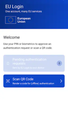 EU Login screenshot