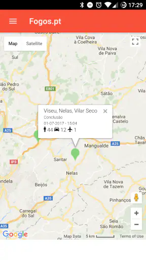 Fogos.pt screenshot