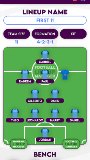 Football Lineup Manager screenshot